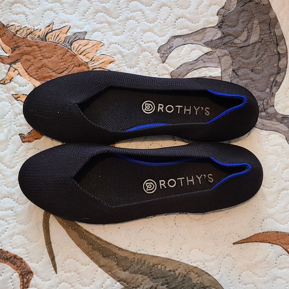 Rothy's 'The Flat' Size 9 1/2 Black Flats